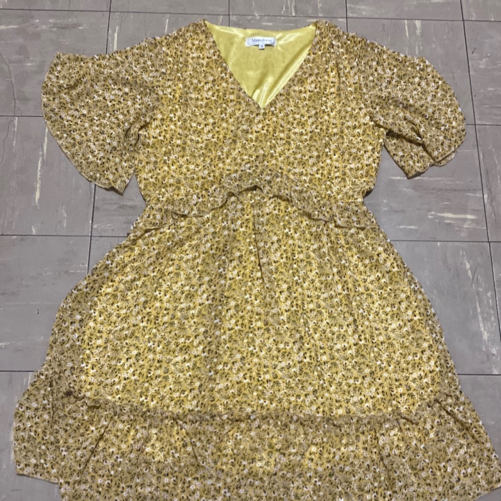 Color: Goldish yellow Size: Medium Brand: Mandydress
